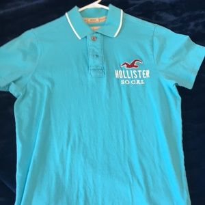 Bright blue polo shirt